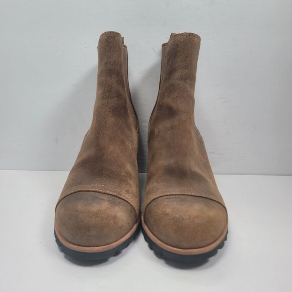UGG Pax Waterproof Chipmunk Brown Leather Wedge Ankle Boots 1095136 US Size 8.5 - Picture 3 of 11